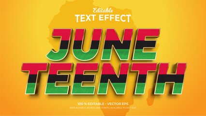 Text Effects, 3d Editable Text Style - Juneteenth