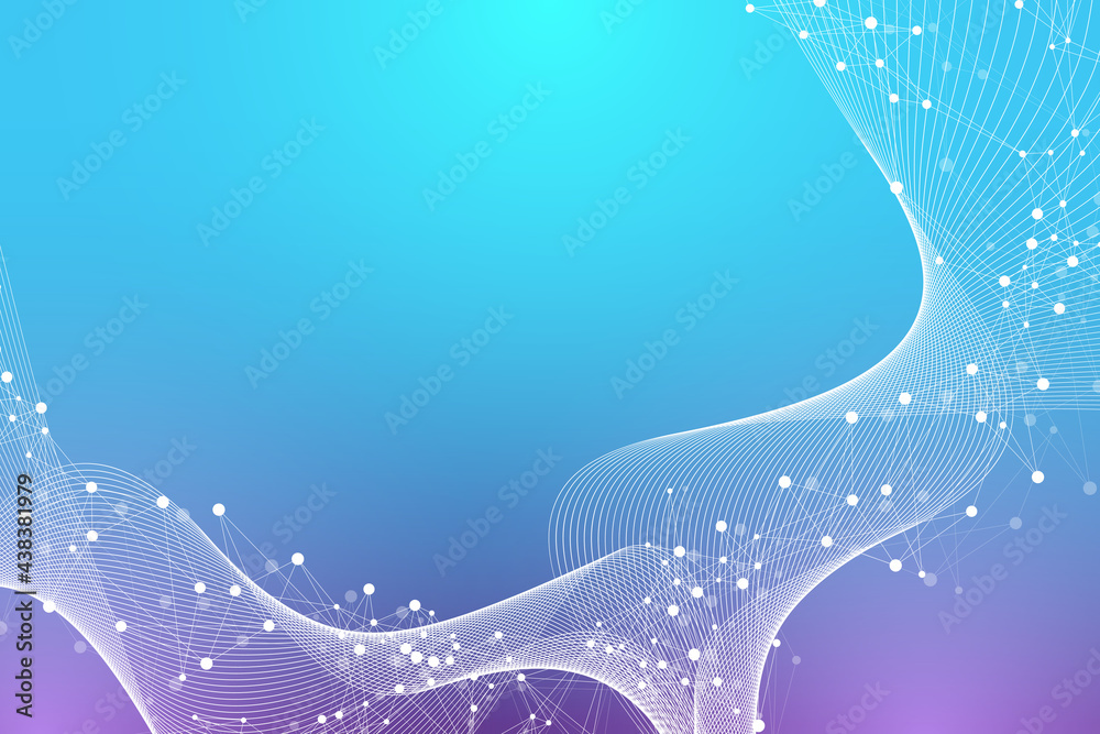 Poster geometric abstract background expansion of life. colorful explosion background with connected line a