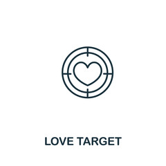 Love Target icon from valentines day collection. Simple line element Love Target symbol for templates, web design and infographics