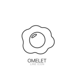 Omelet outline simple vector icon. Editable stroke