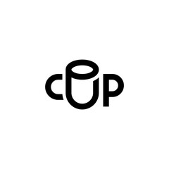 Cup lettering, creative logo design.