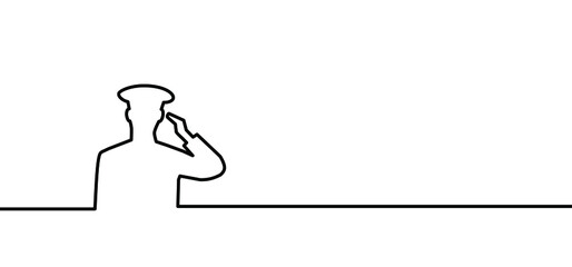 Salute, Military marine army general, warrior, soldier   salutations Line pattern vector saluting pictogram sign. Soldiers man or woman officer, salutation. Impeachment, happy veterans day flag. hand