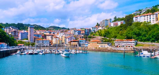 Fotobehang vissershaven, Mutriku, haven, oude stad, Mutriku, Guipúzcoa, baskisch land, spanje, europa © Al Carrera