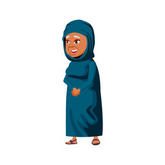 muslim lady senior talking with friends in retirement home cartoon vector. muslim lady senior talking with friends in retirement home character. isolated flat cartoon illustration