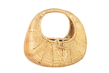 Fototapeta premium Empty Vintage wicker basket isolate on white background
