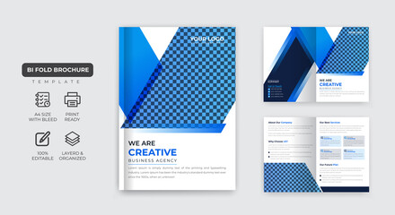 04 page Bi-Flod Company profile, Back,Cover And Inside page Design. Digital agency company profile,annual report flyer template