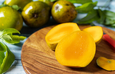 Slices of ripe mangoes - a summer fruit