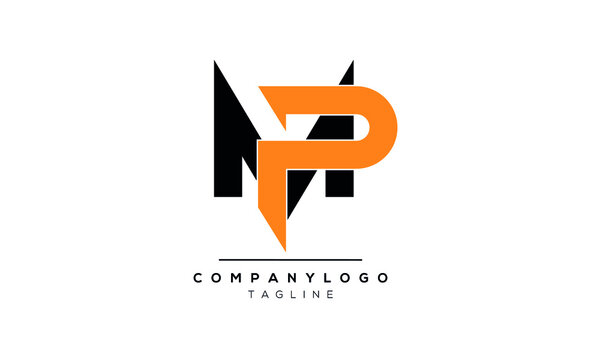  Abstract Letter Initial MP PM Vector Logo Design Template.