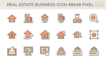 Home or house building vector icon. That real estate, property or realty. Include agent, realtor or broker. Professional in business to development, owned, sale, rent, buy, purchase or investment.
