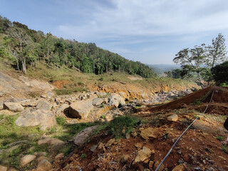 Earth surface area after natural calamity mudflow from Puthumala Wayanad