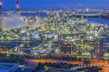Obraz premium 四日市工場夜景 