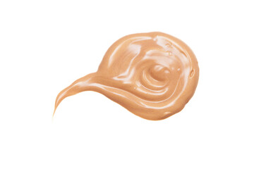 Light beige smear of highlighter or luminizer isolated on white background.