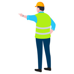 Construction architect engineer worker illustration.