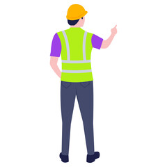 Construction architect engineer worker illustration.