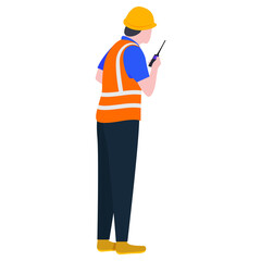 Construction architect engineer worker illustration.