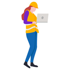 Construction architect engineer worker illustration.