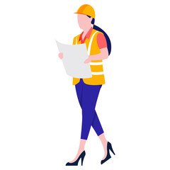 Construction architect engineer worker illustration.
