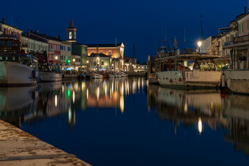 Fototapeta na wymiar The Porto Canale Leonardesco in Cesenatico