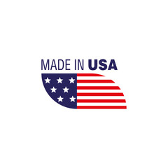 Made in USA. America Flag emblem