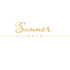 Summer Sale card template. Hand drawn lettering. Calligraphic element for your design. Vector illustration.