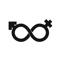 Gender icon, male and female sex line icon. Sexes, sexology sign. Eps 10 vector illustration.
