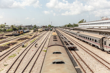 Fototapeta premium railway in the city