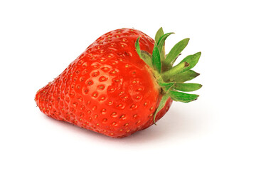 ripe juicy strawberry isolated on white background.
