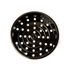 black plastic container from a multicooker isolated on a white background.