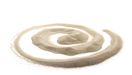 Fototapeta na wymiar Sand pile spiral isolated on white background