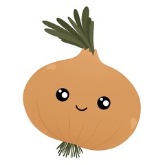 cute onion with a smile