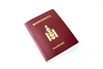 Mongolia passport isolated on white background