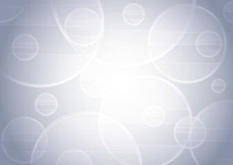 複数の円が広がる透明感のある灰色の抽象背景