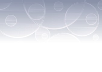 複数の円が広がる透明感のある灰色の抽象背景