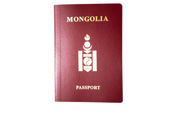 Mongolia passport isolated on white background