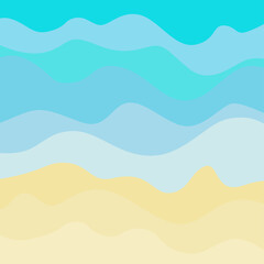 Pattern with lines and waves. Multicolored texture. Abstract dinamic background. Doodle for design. Bright wallpaper. Print for polygraphy, t-shirts and textiles. Cold ecological colors. Sea shore
