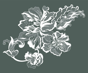 lace flower, bouquet, vector illustration - obrazy, fototapety, plakaty