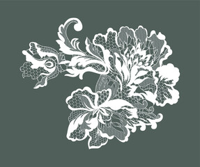 lace flower, bouquet, vector illustration