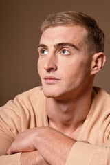 Obraz premium Portrait of handsome young man posing in studio