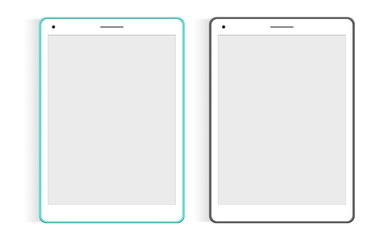 Tab mockups. Tablets with blank screens. Tab mockups In two colors. Screen mockups.