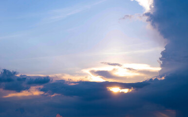 sun rays and clouds