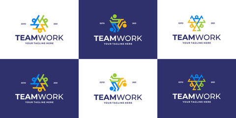 People connect logo, Communication ,family, Social Care, Kids, logo collection