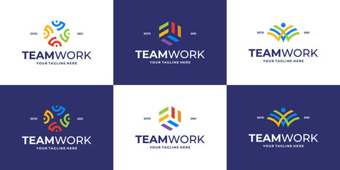 set of community logo or medical clinic logo template