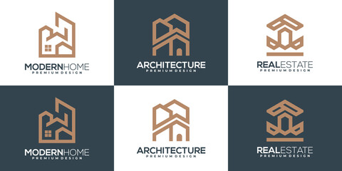 set of Luxury real estate logos