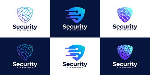 security shield concept. internet security. logo design collection