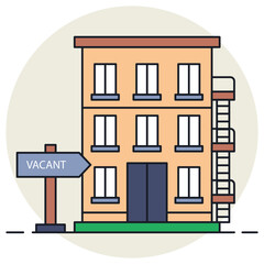 Vacant condominium Concept, Commercial Property Available for Rent Vector Icon Design, urban and suburban house Symbol, Real Estate and Property Sign, Apartment and Mortgage Stock illustration