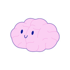 Happy Brain. Modern Flat Vector Illustration. Train Your Brain. Social Media Template.