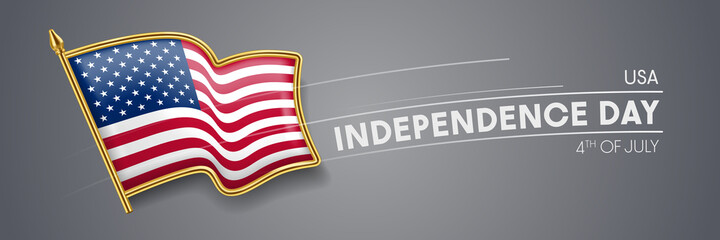 USA independence day vector banner, greeting card.