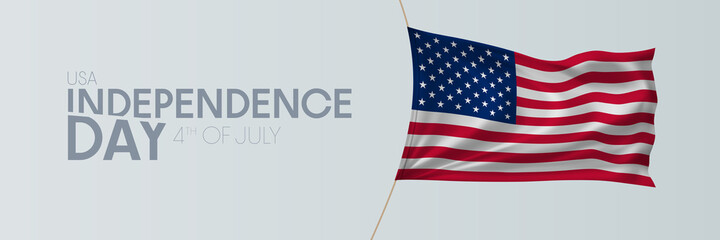 USA independence day vector banner, greeting card.