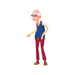 shocked old man looking at northern lights cartoon vector. shocked old man looking at northern lights character. isolated flat cartoon illustration