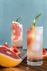 Summer cocktail with grapefruit and tequila